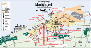 Fishing Map of Merritt Island National Wildlife Refuge